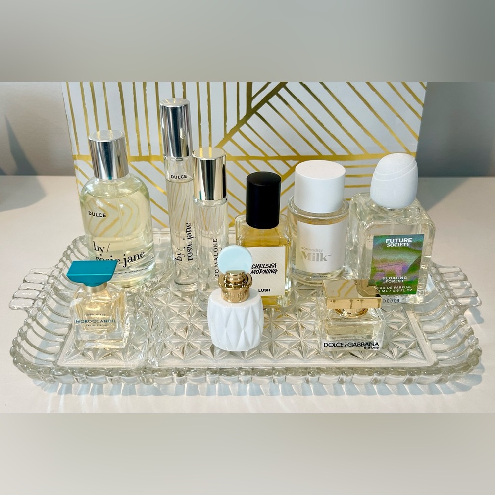 ✨Vintage Pressed Glass Vanity Tray | Perfume & Skincare Display Organizer✨ - Picture 3 of 12
